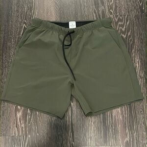 Reigning Champ olive nylon shorts